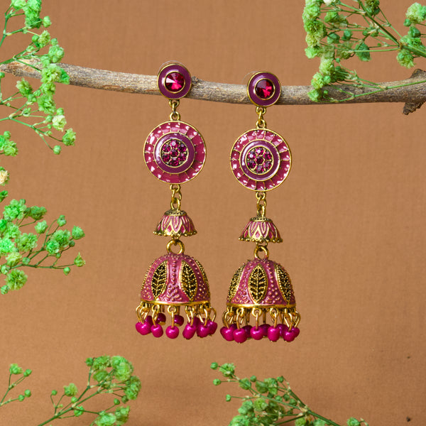 Round Traditional Indian Jhumka Earrings