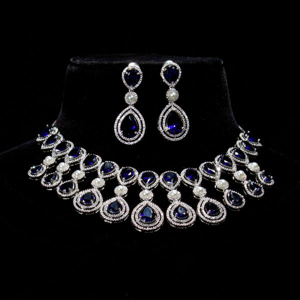 Teardrop Necklace With Earrings