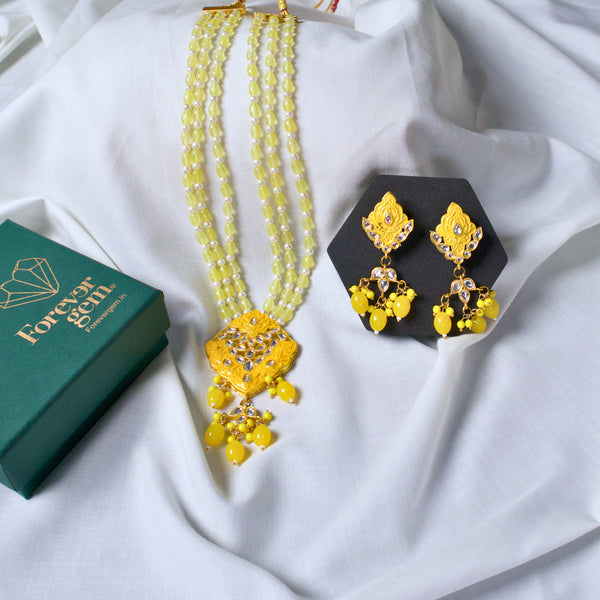 Beads And Meenakari Kundan Long Necklace