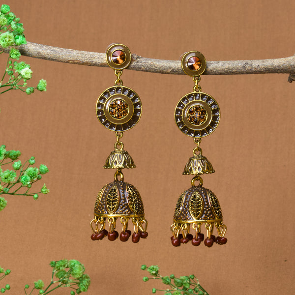 Round Traditional Indian Jhumka Earrings